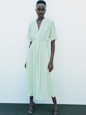 zara maxi green dress salome dress – Adam Lippes main image 1